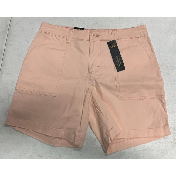 Lee Pants - NWT-Lee Legendary Mid Rise Regular Fit Rolled Utility Shorts Women's Size 8-Pink